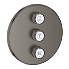 Внешняя часть переключателя потоков GROHE Grohtherm SmartControl на 3 положения, круглая, темный графит матовый (29122AL0)