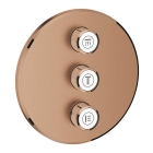 Внешняя часть переключателя потоков GROHE Grohtherm SmartControl на 3 положения, круглая, теплый закат матовый (29122DL0)