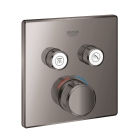 Внешняя часть термостата для ванны и душа GROHE Grohtherm SmartControl на 2 потребителя, квадратная, темный графит глянец (29124A00)