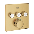 Внешняя часть термостата для ванны и душа GROHE Grohtherm SmartControl на 3 потребителя, квадратная, холодный рассвет матовый (29126GN0)
