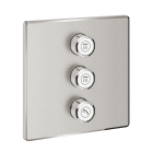 Внешняя часть переключателя потоков GROHE Grohtherm SmartControl на 3 положения, квадратная, суперсталь (29127DC0)