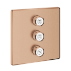 Внешняя часть переключателя потоков GROHE Grohtherm SmartControl на 3 положения, квадратная, теплый закат матовый (29127DL0)