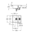 Мойка GROHE K500 с 1,5 чашей, 555 x 460 мм, черный гранит (31648AP0)