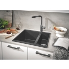Мойка GROHE K500 с 1,5 чашей, 555 x 460 мм, черный гранит (31648AP0)