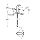 Смеситель для раковины GROHE BauEdge с цепочкой, S-Size, хром (23329000)