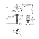 Смеситель для раковины GROHE Essence с донным клапаном, L-size, хром (24182001)