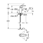 Смеситель для раковины GROHE Eurosmart, S-size, хром (23967003)