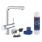 Смеситель для кухни GROHE Blue Pure Minta с функцией фильтрации, с фильтром в комплекте, хром (30393000)