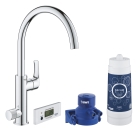 Смеситель для кухонной мойки GROHE Blue Pure Eurosmart с функцией фильтрации, с фильтром в комплекте, хром (30383000)