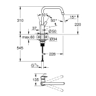 Смеситель для кухонной мойки GROHE Start с высоким поворотным изливом, матовый черный (304702430)