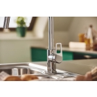 Смеситель для кухонной мойки GROHE BauLoop с вытяжным изливом, хром (30543000)