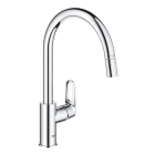 Смеситель для кухонной мойки GROHE BauFlow с вытяжным изливом, хром (30549000)