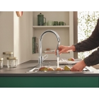 Смеситель для кухонной мойки GROHE BauFlow с вытяжным изливом, хром (30549000)