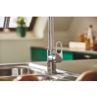 Смеситель для кухонной мойки GROHE BauFlow с вытяжным изливом, хром (30549000)