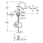 Смеситель для кухонной мойки GROHE BauFlow с вытяжным изливом, хром (30549000)