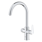 Смеситель для кухонной мойки GROHE Blue Pure BauCurve с функцией фильтрации, без фильтра в комплекте, хром (30580000)