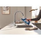 Смеситель для кухонной мойки GROHE Blue Pure BauCurve с функцией фильтрации, с фильтром UltraSafe в комплекте, хром (30582000)
