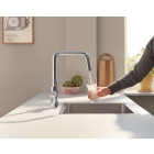 Смеситель для кухонной мойки GROHE Blue Pure Eurosmart с функцией фильтрации, с фильтром обратного осмоса в комплекте, хром (30586000)