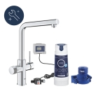 Смеситель для кухонной мойки GROHE Blue Pure Minta с функцией фильтрации, с фильтром в комплекте, хром (30589000)