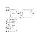 Унитаз напольный приставной безободковый компактный GROHE Euro Ceramic (без сиденья), альпин-белый (39329000)