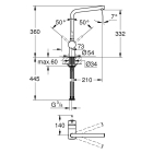 Смеситель для кухни GROHE Minta с поворотным L-изливом, теплый закат матовый (31375DL0)