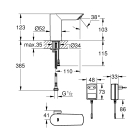 Смеситель для раковины GROHE BauCosmopolitan E инфракрасный, хром (36453000)