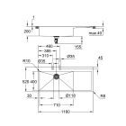 Мойка GROHE K1000 80-S 116/52 1.0 с корзинчатым вентилем, нержавеющая сталь (31581SD1)