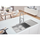 Мойка GROHE K1000 80-S 116/52 1.0 с корзинчатым вентилем, нержавеющая сталь (31581SD1)