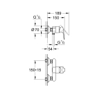 Смеситель для душа GROHE BauEdge, хром (23333000)