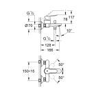 Смеситель для ванны GROHE BauEdge, хром (23334000)