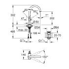 Смеситель для раковины GROHE Atrio, суперсталь (32042DC3)
