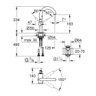 Смеситель для раковины GROHE Atrio, темный графит матовый (32043AL3)