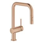 Смеситель для кухни GROHE Minta с вытяжным душем, U-образный излив, теплый закат матовый (32322DL2)