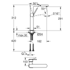 Смеситель для раковины GROHE Plus, XL-Size, гладкий корпус, темный графит матовый (32618AL3)