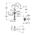 Смеситель для раковины GROHE Atrio, XL-Size, теплый закат глянец (32647DA3)