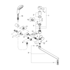 Смеситель для ванны GROHE Multiform универсальный, с душевым гарнитуром, хром (3270800A/U) (УЦЕНКА - Вмятины на изливе)