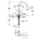 Смеситель для кухонной мойки GROHE Minta с поворотным C-изливом, теплый закат матовый (32917DL0)