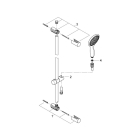 Душевой гарнитур GROHE Vitalio Rain 115, 2 режима струи, душевая штанга 600 мм, 9,5 л/мин, хром (26109000)