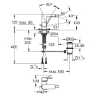 Смеситель для биде GROHE Plus с донным клапаном, суперсталь (33241DC3)