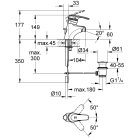 Смеситель для биде GROHE Eurosolid однорычажный, хром (33278000)
