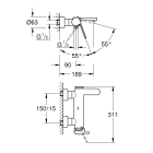 Смеситель для ванны GROHE Plus, суперсталь (33553DC3)
