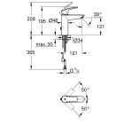 Смеситель для раковины GROHE Eurosmart с цепочкой, M-Size, хром (23323003)