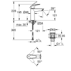 Смеситель для раковины GROHE Eurosmart, M-size, хром (23923003)