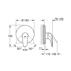 Внешняя часть смесителя для душа GROHE Eurostyle, белая луна (29098LS3)