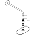 Верхний душ GROHE Rainshower Veris 300x150, 1 режим, 422 мм, белая луна (26170LS0)
