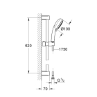 Душевой гарнитур GROHE New Tempesta Cosmopolitan 100 IV, 600 мм, 9,5 л/мин, хром (27580002-DP) (повреждена упаковка)