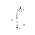 Душевой набор GROHE Euphoria, 1 режим, 1250 мм, 21,7 л/мин, хром (27354000)