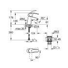 Смеситель для раковины GROHE Eurosmart, S-size, хром (23924002)