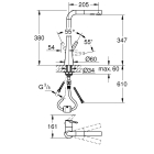Смеситель для кухни GROHE Zedra с вытяжным душем 2jet, хром (32553002)