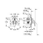 Смеситель для ванны GROHE BauEdge в комплекте с монтажной частью, хром (29039000)